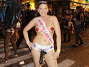 College Girl Flashing at Gasparilla Night Parade